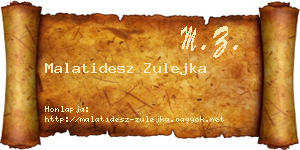 Malatidesz Zulejka névjegykártya